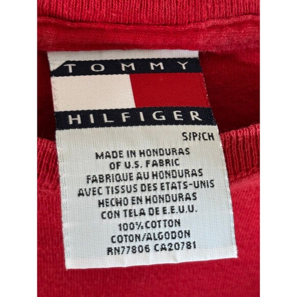 Vintage Tommy Hilfiger Red Blank Shirt Logo Men’s Small S - Picture 4 of 8
